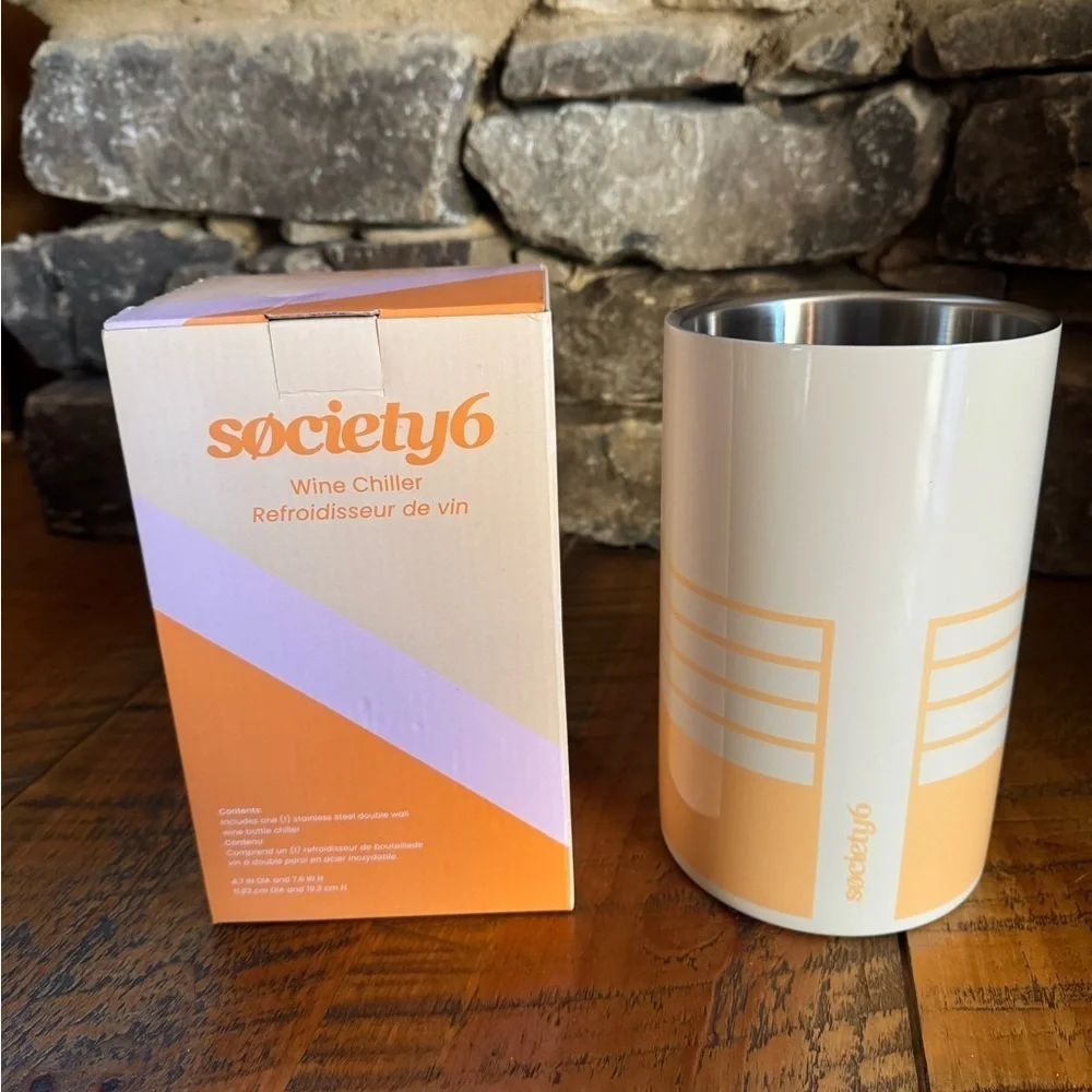 Society6 Stainless steel wine chiller New in box